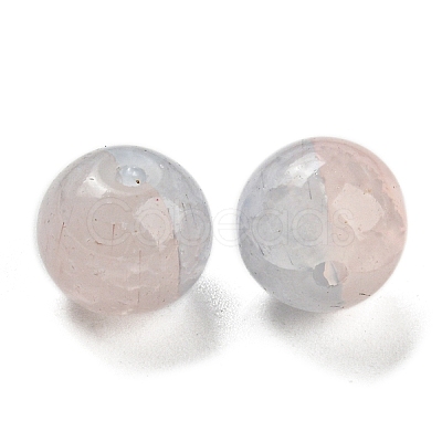 Transparent Spray Painting Crackle Glass Beads GLAA-L046-01A-21-1