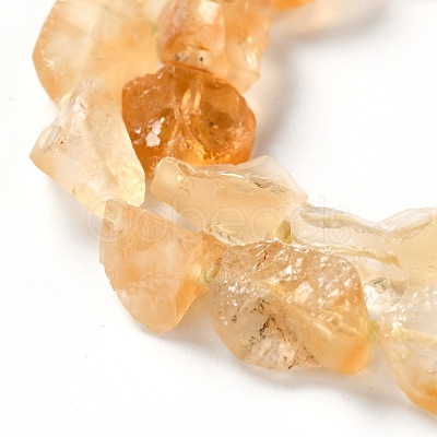 Rough Raw Heated Natural Citrine Beads Strands G-G010-13-1