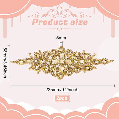 Rhombus Iron on Rhinestone Appliques DIY-WH0304-975A-1
