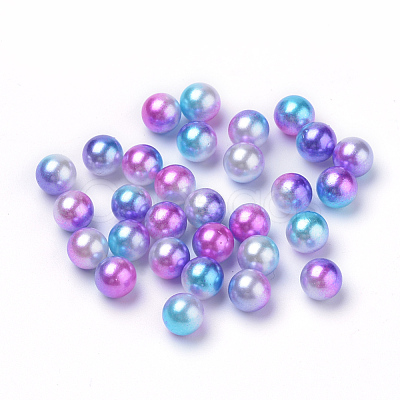 Rainbow Acrylic Imitation Pearl Beads OACR-R065-3mm-A06-1