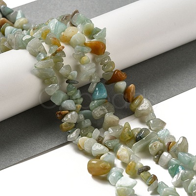 Natural Flower Amazonite Chips Beads Strands X-G-M205-12-01-1