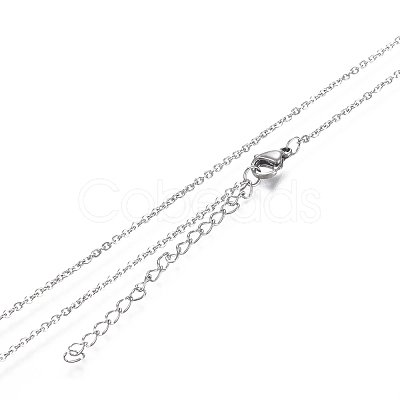 Non-Tarnish 304 Stainless Steel Rectangle Pendant Necklaces STAS-I166-35P-1