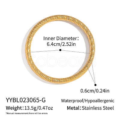 Vintage 304 Stainless Steel Plain Bangles for Women DV1538-1-1