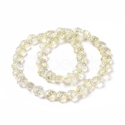 Transparent Electroplate Glass Beads Strands GLAA-C025-01H-1