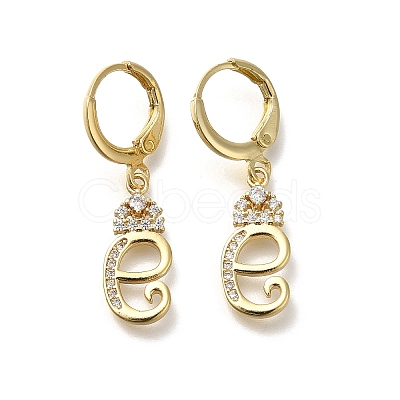 Brass Clear Cubic Zirconia Hoop Earrings EJEW-M045-01E-1