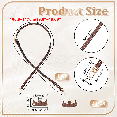 Adjustable Cowhide Bag Handles PURS-WH0005-65LG-1
