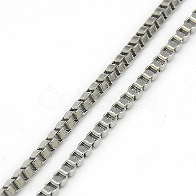 Tarnish Resistant Trendy Unisex 201 Stainless Steel Box Chain Necklaces NJEW-L043C-48P-1