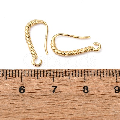 Brass Clear Cubic Zirconia Earring Hooks KK-L242-26G-1