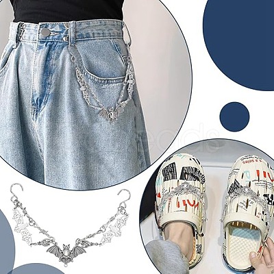 2Pcs Alloy Bat Shoes Chain AJEW-FG0004-50A-1