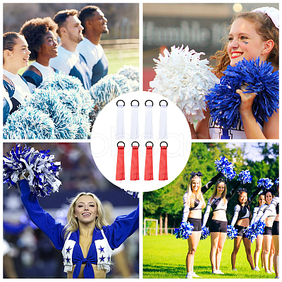 24Pcs 2 Colors Polyester Cheerleader Pom Poms Labels Ribbon FIND-CN0002-32-1