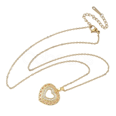 Brass Crystal Rhinestone Hollow Pendant Necklaces NJEW-P331-01D-G-1