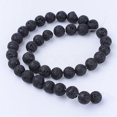 Natural Lava Rock Beads Strands G-Q462-10mm-24-1