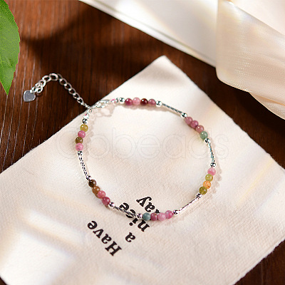 Natural Multicolor Tourmaline Beaded Bracelets KA3160-1