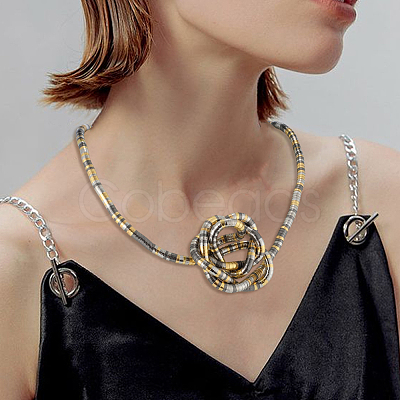 3Pcs 3 Colors 6MM Zinc Alloy Round Snake Chain Necklaces for Women NJEW-SC0001-66-1