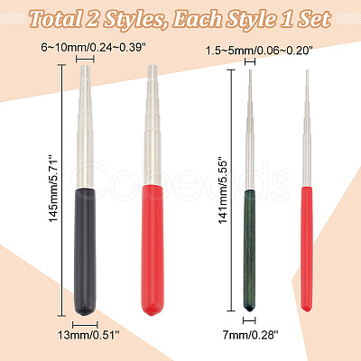 4Pcs 2 Colors Carbon Steel Wire Winding Rods AJEW-UN0001-79-1