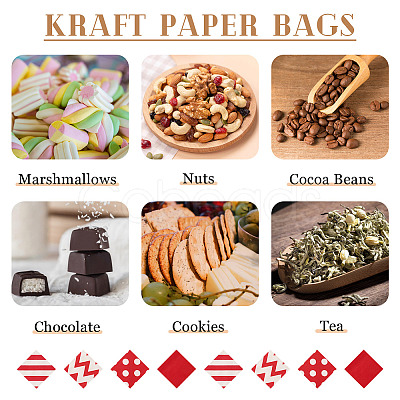40Pcs 4 Styles Kraft Paper Bags CARB-TA0001-12B-1