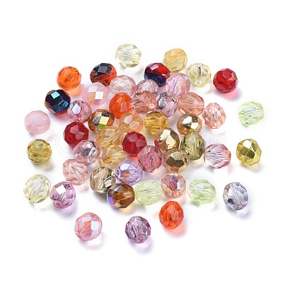 Electroplate & Transparent Czech Glass Beads GLAA-O018-24-1
