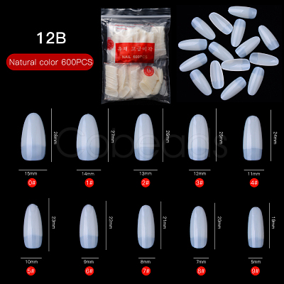 ABS Plastic Seamless Almond False Nail Tips MRMJ-Q069-012B-1