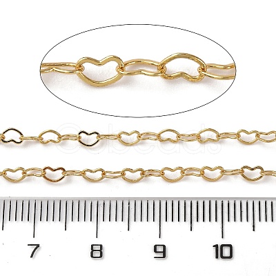 Brass Heart Link Chains CHC-H113-14B-G-1