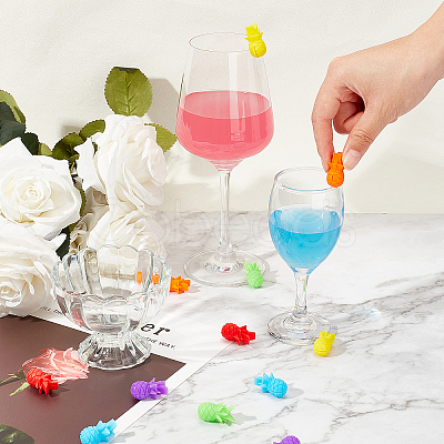 Silicone Wine Glass Charms AJEW-NB0002-06-1