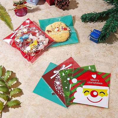 400 Pcs 4 Styles Self-Adhesive Christmas Candy Bags JX061A-1