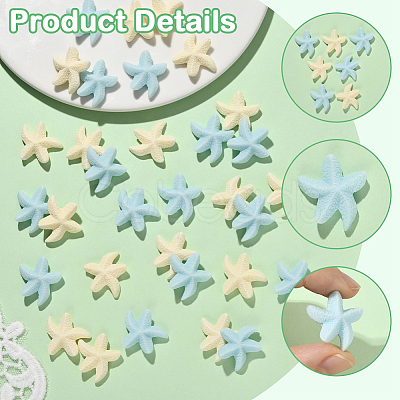 60Pcs 2 Colors Opaque Resin Cabochons RESI-SC0036-45-1