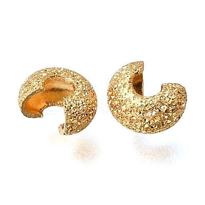Brass Crimp Beads Covers KK-CBA1A60-05G-1