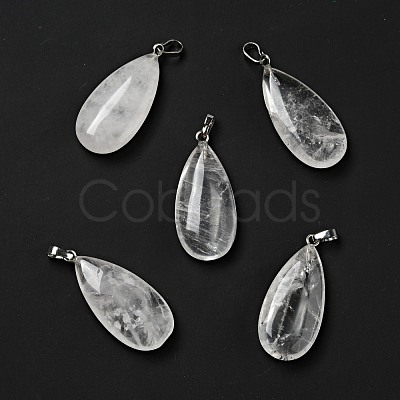 Natural Quartz Crystal Pendants G-P474-01P-15-1