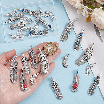 26Pcs 6 Styles Tibetan Styles Alloy Big Pendants BJEW-PH0029-17-1