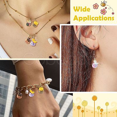 8Pcs 8 Styles Alloy Enamel Pendants ENAM-CJ0007-36-1