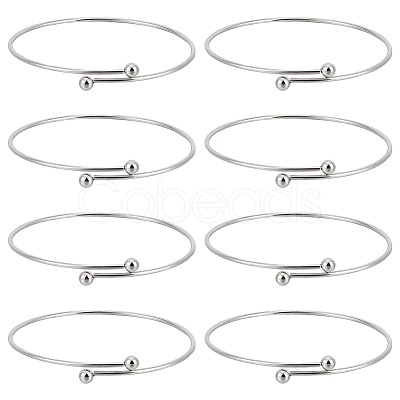 10Pcs Adjustable 304 Stainless Steel Wire Cuff Bangle Making MAK-BBC0001-15-1