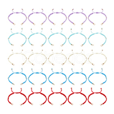 25Pcs 5 Colors Braided Nylon Cord Bracelet Making BJEW-PH01861-1
