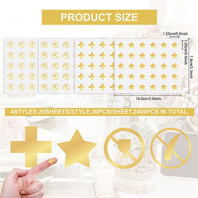 80 Sheets 4 Patterns PVC Waterproof Self-Adhesive Sticker Sets STIC-OC0001-10C-1