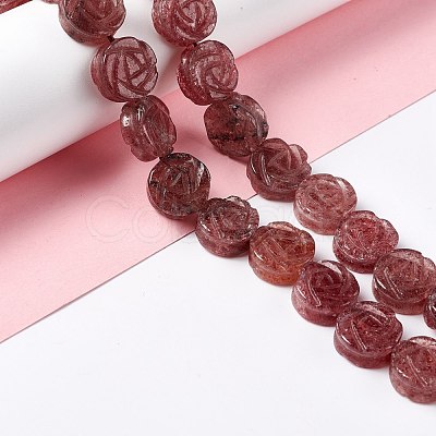 Natural Strawberry Quartz Beads Strands G-D475-01O-1