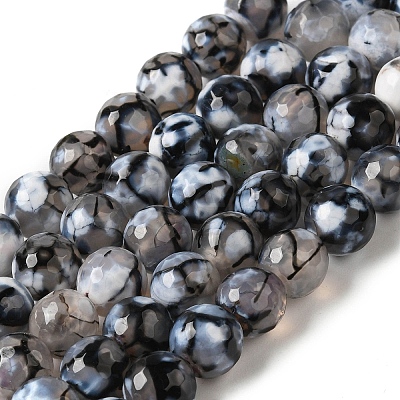 Dyed & Heated Natural Fire Crackle Agate Beads Strands G-P539-B01-14-1