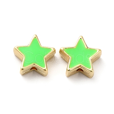 Rack Plating Alloy Enamel Beads ENAM-F146-19G-01-1