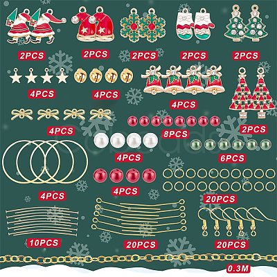 DIY Christmas Dangle Earrings Making Kit DIY-SC0019-52-1