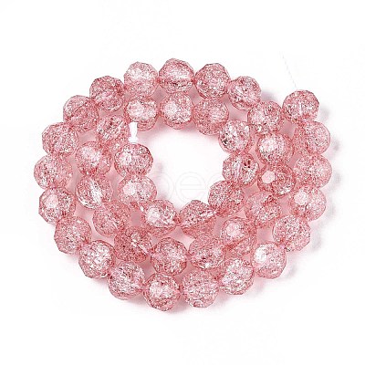 Transparent Crackle Glass Beads Strands GLAA-N053-8mm-07-1