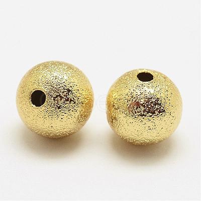 Brass Textured Beads KK-P056-05G-NR-1