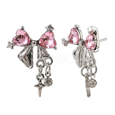 Alloy Rhinestone Stud Earrings for Women AL-CBA1A3E-02P-1
