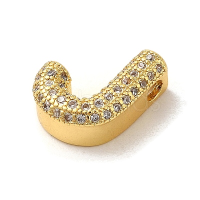 Brass Micro Pave Clear Cubic Zirconia Charms ZIRC-C009-01G-J-1