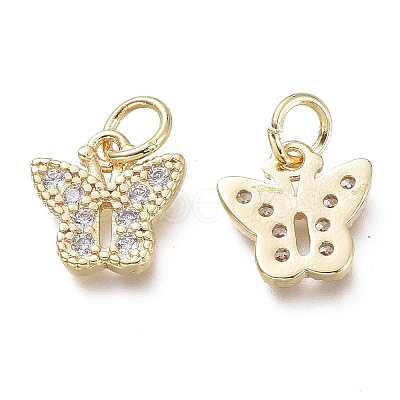 Brass Micro Pave Clear Cubic Zirconia Pendants LS-KK-P188-N01-G-1
