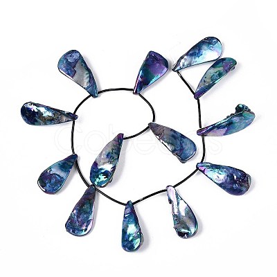 AB Color Plated Dyed Natural Freshwater Shell Beads Strands X-SHEL-T020-55C-1