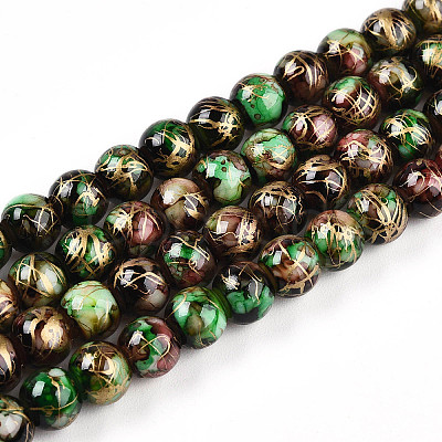 Baking Paint Glass Beads X1-DGLA-N003-6mm-B07-1
