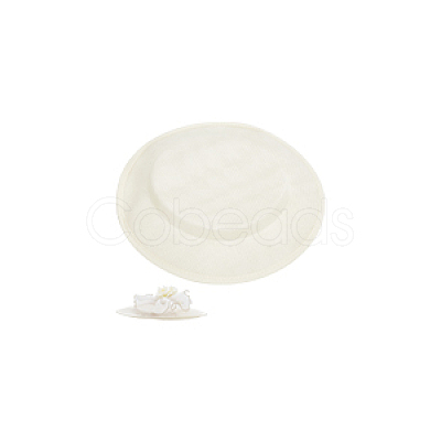 Imitation Linen Cloth Hat Fascinator Base AJEW-WH0314-493-1