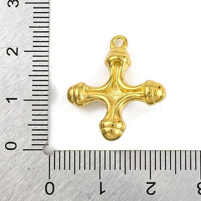 Synthetic Turquoise & 304 Stainless Steel Cross Pendants STAS-H221-01G-03-1