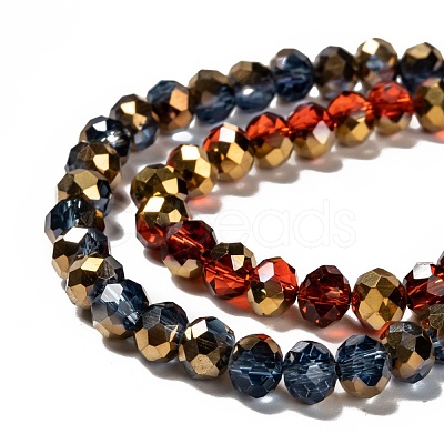 Electroplate Transparent Glass Beads Strands EGLA-A034-T6mm-O-1