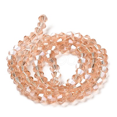 Transparent Electroplate Glass Beads Strands EGLA-A039-T4mm-B15-1
