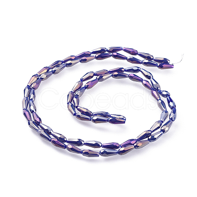Electroplated Opaque Glass Beads Strands EGLA-L015-FR-B04-1