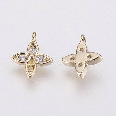 Brass Micro Pave Cubic Zirconia Charms ZIRC-F081-13G-1